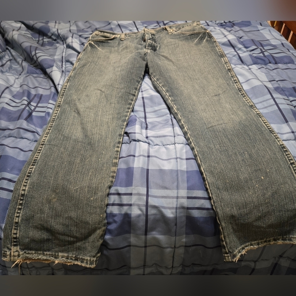 Mens Retro Black Label Wrangler Straight Boot Cut Jeans